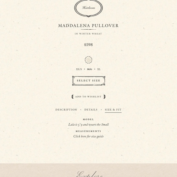 SOLD ❤️ NWOT Doen Heirloom Maddalena pullover sweater - XS-S - Picture 10 of 13